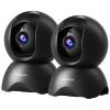 FOSCAM 3K Security Camera Indoor, 360 PTZ Baby & Pet Monitoring for Home Security, 5MP Night Vision, Human/Pet Auto Tracking, Motion & Sound Alerts, 2-Way Audio, 2.4GHz Wi-Fi (R5 Black - 2Pack) view 1