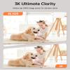 FOSCAM 3K Security Camera Indoor, 360 PTZ Baby & Pet Monitoring for Home Security, 5MP Night Vision, Human/Pet Auto Tracking, Motion & Sound Alerts, 2-Way Audio, 2.4GHz Wi-Fi (R5 Black - 2Pack) view 2