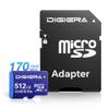 DIGIERA 512GB LT100 microSDXC UHS-I Memory Card with Adapter - up to 170MB/s, C10, U3, V30, 4K, A2, Micro SD Card for Smartphones, Tablets, Cameras, Gaming Consoles, and Drones (1 Pack) view 1