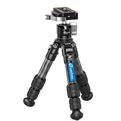 Carbon Fiber Mini Tabletop Tripod for Camera, 360 Rotating Ball Head with QR Plate for Sport Camera/Phone Holder/Projector, Portable Desktop Tripod with Convertible 1/4" & 3/8" Screw, Max Load 22LB