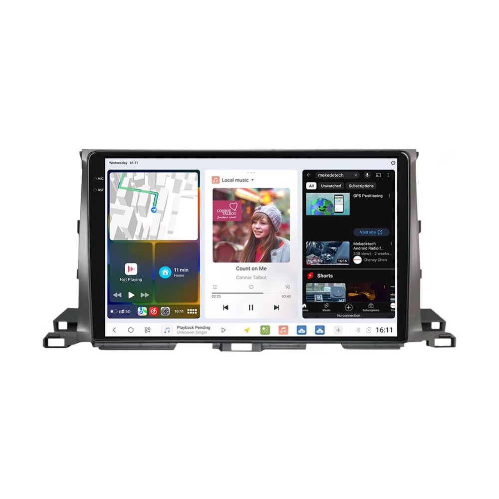 DUDUAUTO DUDU5 Car Radio for Toyota Highlander Stereo 2013-2018 Carplay & Android Auto 10.36 Inches in-Cell Touch Screen Head Unit 3 Mode GPS/Bluetooth/Customized Layout 8-Core 4GB+ 64GB