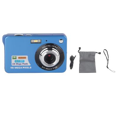 4K Digital Camera, 48MP Vlogging Camera with 2.7in LCD Display, Fill Light, 8X Zoom Anti Shake Compact Point Shoot Camera, Travel Video Camera for Teens Adult Beginner (Blue)