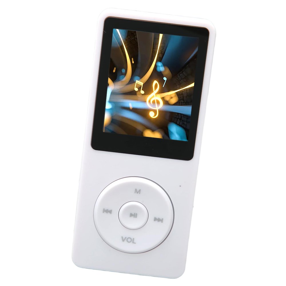 ZJchao MP3 MP4 Player 1.8in Screen 8GB Memory 64GB Expandable 30 Hours Playback Multi Function Sports Music Player Portable ABS Material (White)