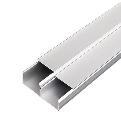 Aluminum TV Computer Cords Organizer Management, Interior Exterior Wall Corner Electric Cord Channels Ducting for Warehouses Garage Floor, Rectangle Paintable Sleeve Conduit(2pcs,(2.36x1.57in)60x40mm)