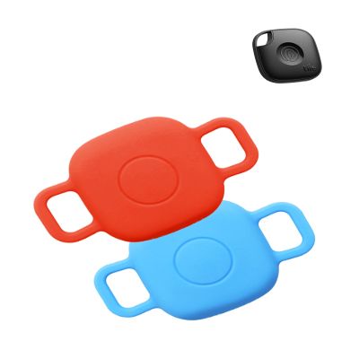 Case for Tile by Life360 Mate (2024) Bluetooth Tracker for Dog, Cat, Pets, Soft Silicone Protective Portable Scratch Shock Resistant1 Red+1 Blue.
