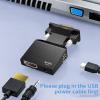 VGA to HDMI Adapter Converter with 3.5mm Audio Cable, Active Male VGA to Female HDMI 1080P 60Hz Video Dongle Adapter, VGA Source to HDMI Display Converter for Computer, Projector view 3