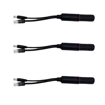 PoE 48V to 12V IEEE 802.3af PoE Splitter for IP Cameras, Media Players, Speakers, Outdoor Rainproof,3Pack