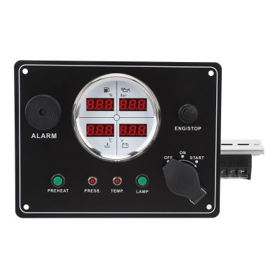 GEERYZHE Boat Gauges Set, Digital Gauge Cluster Set Metal Plastic Marine Instrument Panel with Keys for Yachts Speedboats (White)