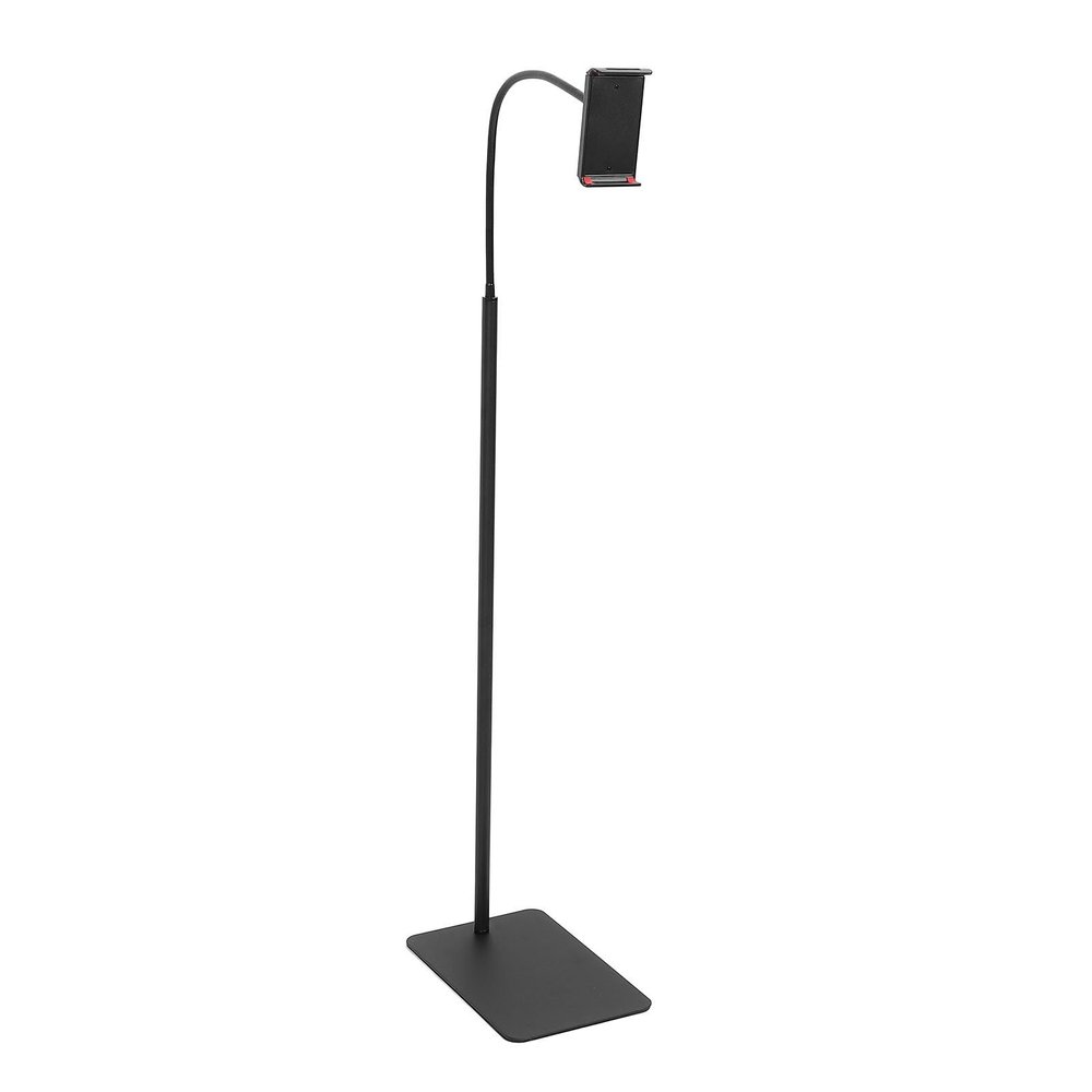 Asixxsix Adjustable Phone Floor Stand, Aluminum Alloy Live Streaming Cell Phone Tablet Stand Holder with Flexible Gooseneck, Stable Base for Cell Phones and Tablets 4.7 to 7.4 inch