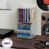 STORi Stackable Clear Plastic CD Organizers (2 Pack) Cube Jewel Case Holders Perfect for Theatre Room | Holds up to 12 CD Cases per Organizer | Made in USA view 2