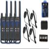 Motorola Solutions, Talkabout T802, Portable FRS Two Way Radio 4 Pack Walkie Talkies Blue/Black 22 Channels Bluetooth Capable Rechargeable 4 Remote Speaker Mics view 1