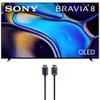 Sony K55XR80 55 Inch IMAX Enhanced Bravia OLED 4K HDR Google TV with an Austere 5S-4KHD2-2.5M V-Series 2.5m Premium 4K HDR HDMI Braided Cable (2024) view 1