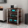 WLCGYD HiFi Audio Rack, 1/2/ 3/4 Tier Media Stand Audio/Video Component Cabinet W/Tempered GlassStereo Racks for VD Player/Game Console/TV Box/WiFi Routert/AmplifierStainless Steel(B,4 Tier) view 1