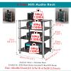 WLCGYD HiFi Audio Rack, 1/2/ 3/4 Tier Media Stand Audio/Video Component Cabinet W/Tempered GlassStereo Racks for VD Player/Game Console/TV Box/WiFi Routert/AmplifierStainless Steel(B,4 Tier) view 2