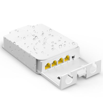 YuanLey Outdoor Gigabit PoE Extender 1 in 3 Out, 802.3af/at 4 Port PoE Repeater IP66 Waterproof, Vlan, Extend Additional 100m(328ft) of Power and Data Transmission, Wall Mount Plug and Play