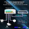 YuanLey Outdoor Gigabit PoE Extender 1 in 3 Out, 802.3af/at 4 Port PoE Repeater IP66 Waterproof, Vlan, Extend Additional 100m(328ft) of Power and Data Transmission, Wall Mount Plug and Play view 2