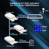 YuanLey Outdoor Gigabit PoE Extender 1 in 3 Out, 802.3af/at 4 Port PoE Repeater IP66 Waterproof, Vlan, Extend Additional 100m(328ft) of Power and Data Transmission, Wall Mount Plug and Play view 3