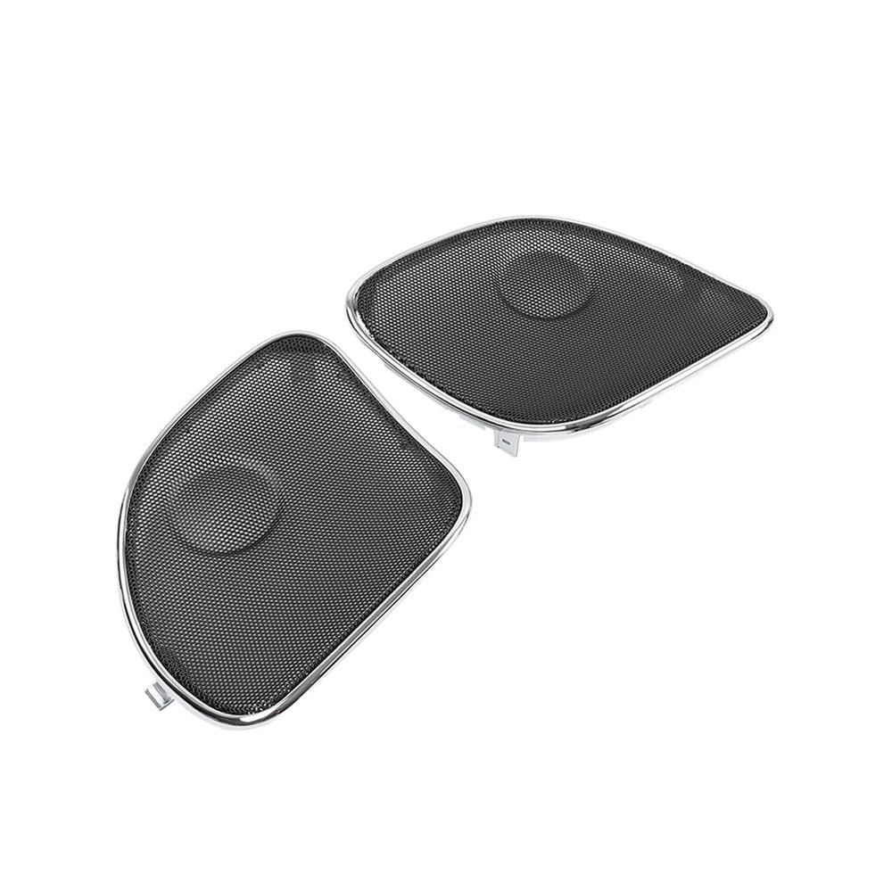 Cnwaga3 Motorbike Rear Grill Speaker Mesh Cover 2pcs for Harley Davidson FLTRX Road Glide Metal BlackChrome