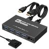 USB 3.0 HDMI KVM Switch 1 Monitors 2 Computers, 4K@60Hz KVM Switch, USB Switch, KVM Switches for 2 Computers Sharing Monitor Keyboard Mouse Printer, Included 2 HDMI Cables 2 USB Cables and Controller view 1