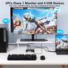 USB 3.0 HDMI KVM Switch 1 Monitors 2 Computers, 4K@60Hz KVM Switch, USB Switch, KVM Switches for 2 Computers Sharing Monitor Keyboard Mouse Printer, Included 2 HDMI Cables 2 USB Cables and Controller view 2