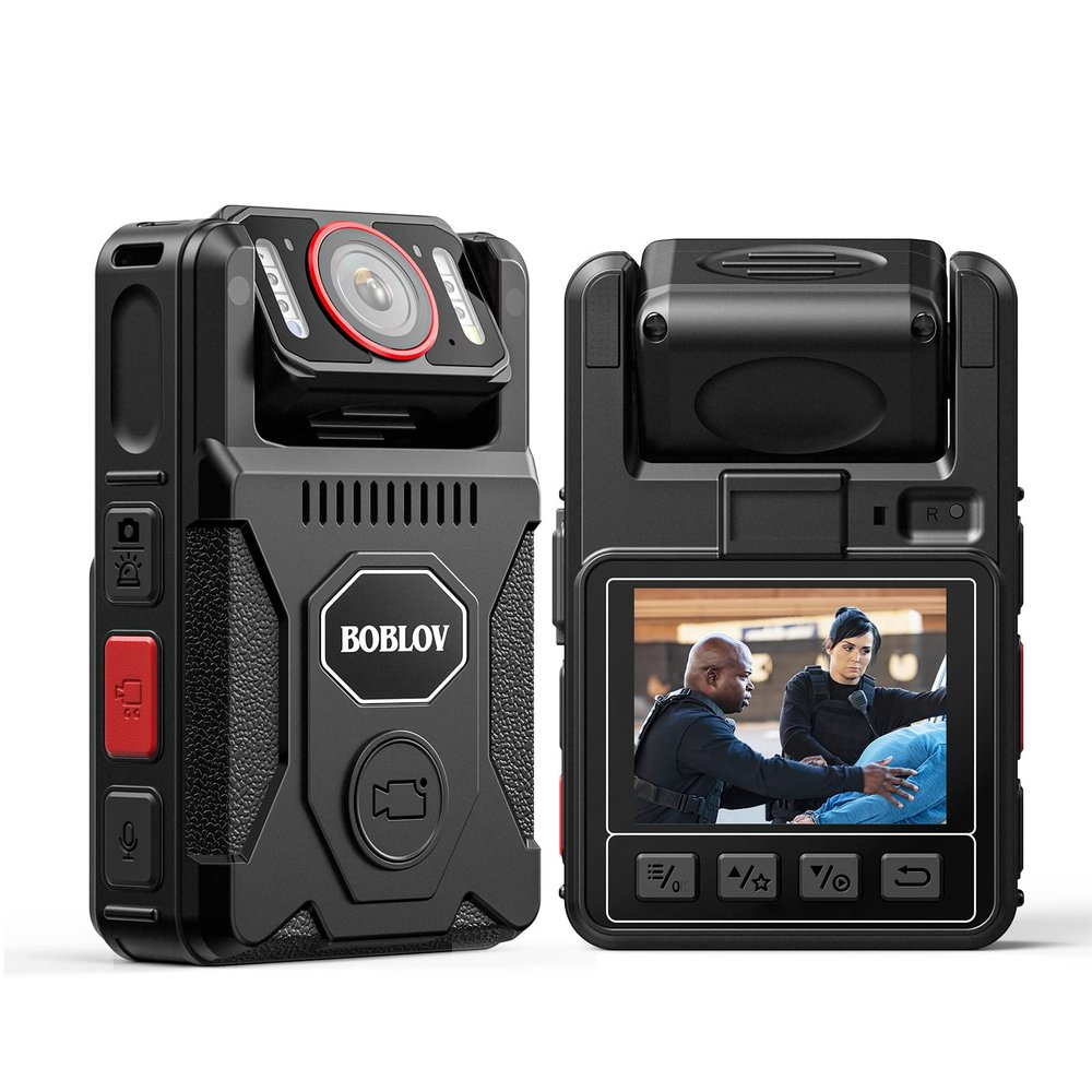 BOBLOV M7Pro 4K GPS Body Worn Camera, Internal 256GB Body Camera with Audio, 180 Rotate Lens, 4000mAh for 14 Hours Video Recording, Fast Charging with 4-5 Hrs for Law Enforcement, Delivery(256GB