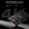 BOBLOV M7Pro 4K GPS Body Worn Camera, Internal 256GB Body Camera with Audio, 180 Rotate Lens, 4000mAh for 14 Hours Video Recording, Fast Charging with 4-5 Hrs for Law Enforcement, Delivery(256GB view 3