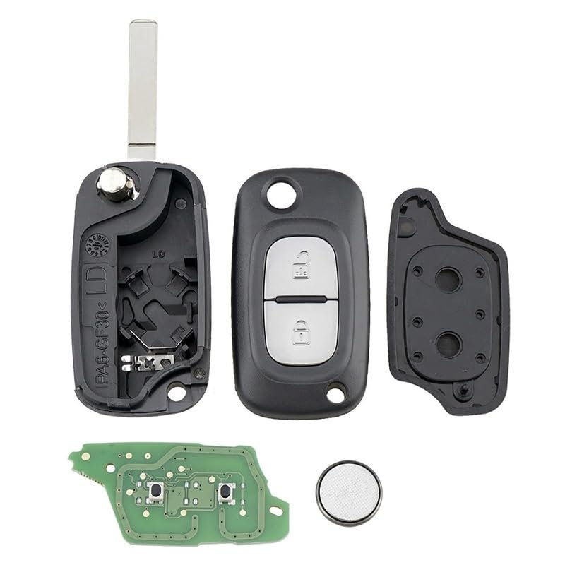 LFCBMD [Renewal Part] Car Smart Remote Key 2 Button 43hz PFC7961A Chip for Renault Clio III Clio 3 Kangoo Master Modus Twingo 2006-2016 [Replacement]