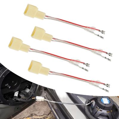 awlbed 4 PCS Car Audio Adapter Plug Adapter, Door Speaker Wiring Adapter, Bass Wire Conversion, Compatible with Mitsubishi Subaru (White)