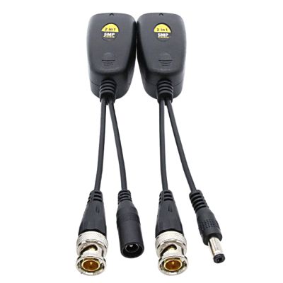 RJ45 CAT5 Data Transmitter BNC Twisted Pair Connector, BNC to RJ45 Network Transceiver, 2Pcs