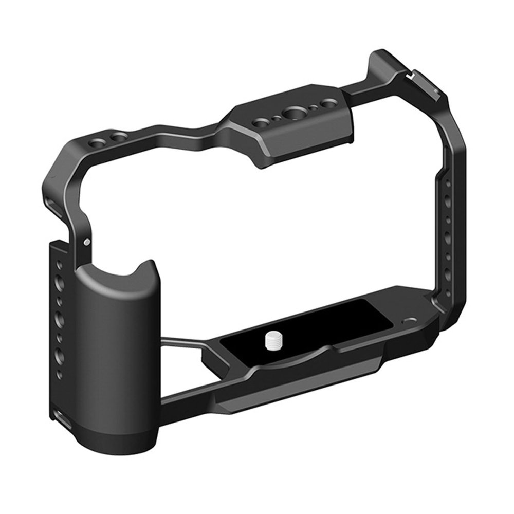 Camera Cage Aluminum Video Rigs with 1/4inch Thread Cold Shoe Ergonomic Camera Cage Quick Release Plate Stabilizer