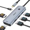 Docking Station USB C to Dual HDMI Adapter, MOKiN USB C Hub Dual HDMI Monitors for Windows, USBC Adapter with 2 HDMI, 3 USB Ports, PD Compatible with Dell XPS 13/15, Lenovo Yoga,etc view 1
