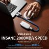 PHIXERO P20 External Portable SSD 2TB,up to 2050Mb/s,External Solid State Drives with 2 in 1 USB C Cable with LED Indicator,USB 3.2 Gen 2 Portable Hard Drive for iPhone 15/16 PRO, Mac, PC & Laptops view 2