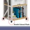 3/4/5 Tier CD Player Stand with Wheels,AV Media Stand, Metal Media Cart, Open Storage Audio Rack,for Classrooms, Living Room,Classrooms,Office,Recording Studio(Dark Walnut,3tier) view 3