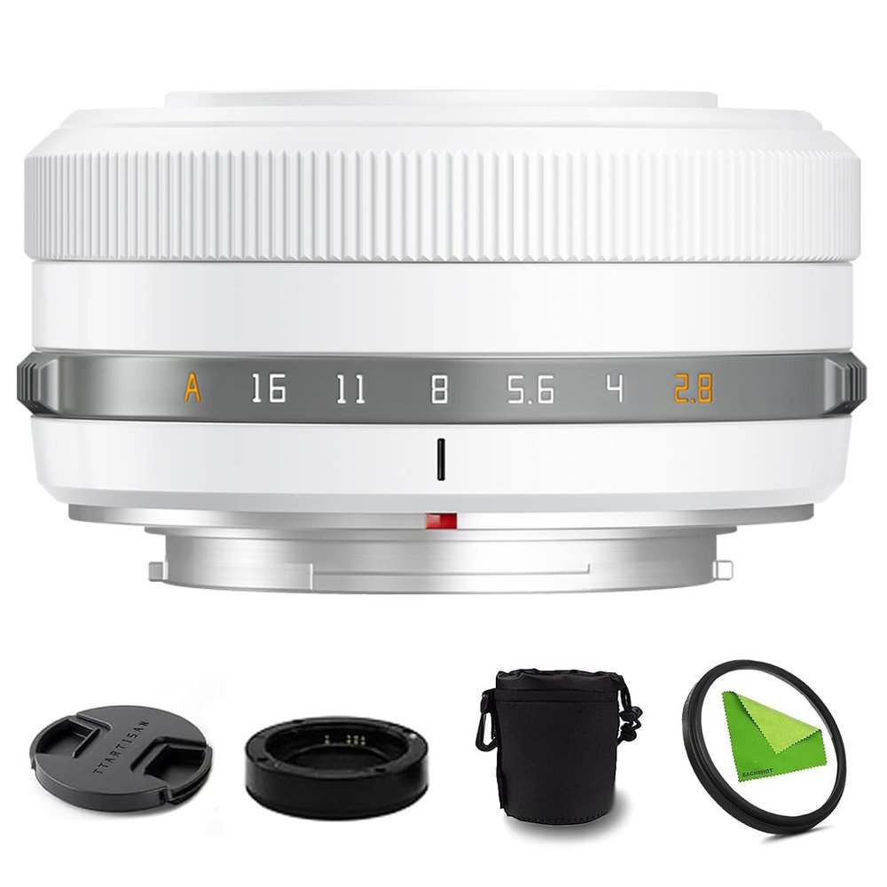TTARTISAN AF 27mm F2.8 XF-Mount Auto Focus APS-C STM Lens for Fujifilm Fuji X-Mount Cameras X-E4 X-T2 X-T20 X-T30 X-T3 X-T4 X-T5 X-T10 X-T100 X-T200 X-T30 X-PR01 X-PR02 X-PR03-White