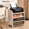 AV Media Stand with Wheels,Metal Media Cart, 4/5 Tier CD Player Stand,Open Storage Audio Rack for Living Room, Office, Conference Rooms, Recording Studio(4tier) view 2