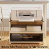 AV Media Stand with Wheels,Metal Media Cart, 4/5 Tier CD Player Stand,Open Storage Audio Rack for Living Room, Office, Conference Rooms, Recording Studio(4tier) view 3