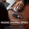 PHIXERO P20 External Portable SSD 2TB,up to 2050Mb/s,External Solid State Drives with 2 in 1 USB C Cable with LED Indicator,USB 3.2 Gen 2 Portable Hard Drive for iPhone 15/16 PRO, Mac, PC & Laptops view 2
