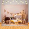 BELECO 20x10ft Fabric Spring Easter Backdrop Interior Rabbit Toys Eggs Flowers Straw Photography Background Kids Newborn Birthday Party Decorations Easter Banner Photoshoot Booth Studio Props view 2