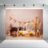 BELECO 20x10ft Fabric Spring Easter Backdrop Interior Rabbit Toys Eggs Flowers Straw Photography Background Kids Newborn Birthday Party Decorations Easter Banner Photoshoot Booth Studio Props view 3