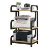Metal Media Cart, AV Media Stand,3 Tier CD Player Stand,Open Storage Audio Rack for Living Room, Office, Conference Rooms, Recording Studio(Black+Light Walnut) view 1