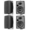 6.5 Inch Max 800W Outdoor Bluetooth Speakers Waterproof Wired with Multifunctional Amplifier Wall Mount Outdoor Speaker System for Patio Garden Poolside Home(4 Speakers,Black) view 1