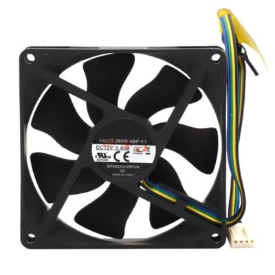 A9225-28RB-4BP-F1 Fan 9.2CM for 12V 0.60A 9225 92X92X25MM 4-Wire Cooling Fan