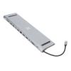 12 in 1 USB C Docking Station, 4K 30Hz HD Support, PD 100W Fast Charging, Multi Functional Multi Port USB C Hub Adapter, Gray Aluminum Alloy Case view 1