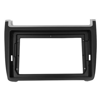 DLDLD 2 DIN 9 inch Car Stereo Audio Fascia Frame for Volkswagen VW Polo 2011-2016 DVD Panel Bezel Frame Installation Trim Kit(Black)