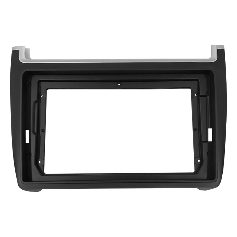 DLDLD 2 DIN 9 inch Car Stereo Audio Fascia Frame for Volkswagen VW Polo 2011-2016 DVD Panel Bezel Frame Installation Trim Kit(Black)