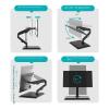 BEGWVDJTP 17-24-30-32-inch Monitor Desktop Punch-Free Suspended air Pressure arm Freely Adjustable Height Bracket(White and Black) view 3