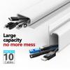 Under Desk Cable Management, 15.7 in Computer Cable Management White, 6Pcs Self-Adhesive J Channel Wire Raceway, Computer Cord Hider for Home & Office, Kid & Pet Trip Prevention view 3