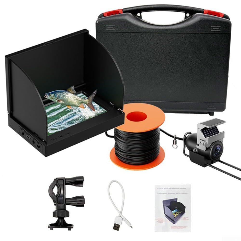 4.3 Inch screen Fish Finder, Underwater Fishing Camera With Light Waterproof Portable Fish Finder Camera For Ice Boat Night Fishing(4.3IPS+camera15m)
