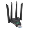 USB Adapter, 1300Mbps Dual Band 2.4G 5GHz USB Adapter, Portable USB Network Adapter Replacement for Wins 7 8 8.1 10 11 view 1