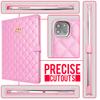 AuroiCCY Case for iPad 6th/5th Generation 9.7 inch (2018/2017) iPad Air 2 2014/ Air 2013 with Pencil Holder, Heavy Duty Shockproof Diamond Crown Design Kickstand Smart Auto (Pink) view 3